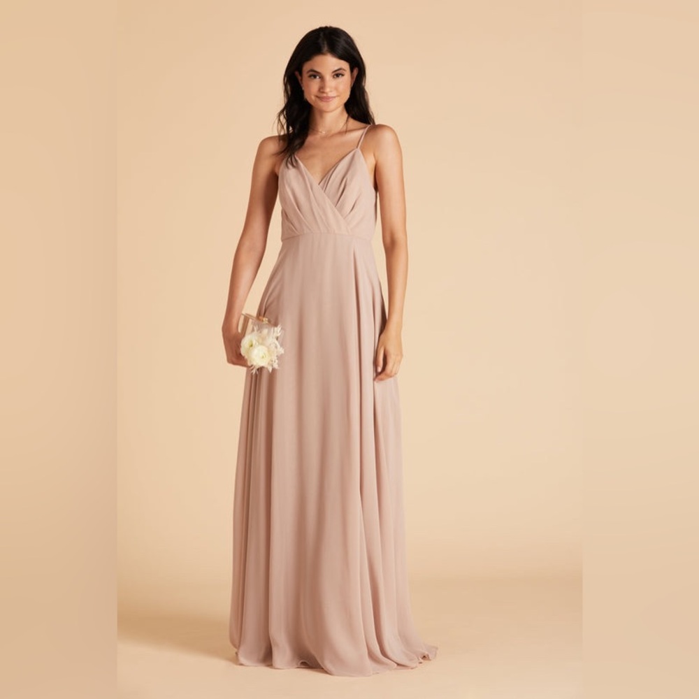 Birdy Grey Kaia Chiffon Bridesmaid Dress Taupe Large